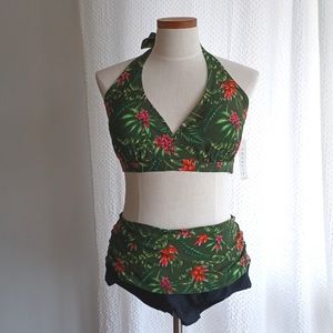 Cacelin Swimwear Womens 2 Piece Floral Swimsuit 3X